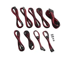 CableMod C-Series PRO ModMesh Cable Kit for Corsair AXi/HXi/RM (Geltona Label) – juodos spalvos/raudonos spalvos