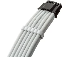 „CableMod C-Series Pro ModMesh Sleeved 12V-2×6“ 12VHPWR StealthSense PCIe kabelis, skirtas „Corsair Type 5 RMx SHIFT“ (16 kontaktų į 90° 16 kontaktų, 65 cm) – baltos spalvos