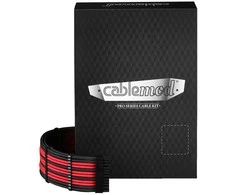 CableMod C-Series Pro ModMesh Sleeved 12V-2×6 12VHPWR Dual StealthSense Cable Kit for Corsair RMi, RMx (Juodas Label) – juodos spalvos/raudonos spalvos