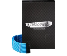 CableMod C-Series Pro ModMesh Sleeved 12V-2×6 12VHPWR Dual StealthSense Cable Kit for Corsair RMi, RMx (Juodas Label) – mėlynos spalvos