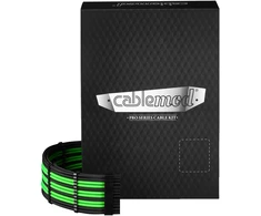 CableMod C-Series Pro ModMesh Sleeved 12V-2×6 12VHPWR Dual StealthSense Cable Kit for Corsair RMi, RMx (Juodas Label) – juodos spalvos/hell žalios spalvos
