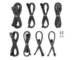 CableMod C-Series Pro ModMesh Sleeved 12V-2×6 12VHPWR Dual StealthSense Cable Kit for Corsair RMi, RMx (Juodas Label) – carbon
