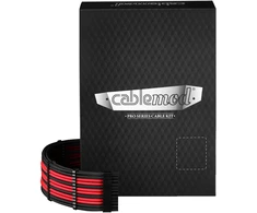 CableMod C-Series Pro ModMesh Sleeved 12V-2×6 12VHPWR Dual StealthSense Cable Kit for Corsair RMi, RMx (Juodas Label) – juodos spalvos/raudonos spalvos
