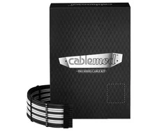 CableMod C-Series Pro ModMesh Sleeved 12V-2×6 12VHPWR Dual StealthSense Cable Kit for Corsair RMi, RMx (Juodas Label) – juodos spalvos/baltos spalvos