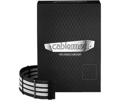 CableMod C-Series Pro ModMesh Sleeved 12V-2×6 12VHPWR Dual StealthSense Cable Kit for Corsair RMi, RMx (Juodas Label) – juodos spalvos/baltos spalvos