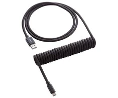 Klaviatūra CableMod Classic Coiled Cable susuktas klaviatūros laidas USB-C į USB Type A, Midnight Juodas – 150cm