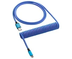 Klaviatūra CableMod Classic Coiled Cable susuktas klaviatūros laidas USB-C į USB Type A, Galaxy Mėlyna – 150cm