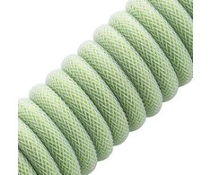 Klaviatūra CableMod Classic Coiled Cable susuktas klaviatūros laidas USB-C į USB Type A, Lime Sorbet – 150cm