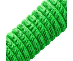 Klaviatūra CableMod Classic Coiled Cable susuktas klaviatūros laidas USB-C į USB Type A, Viper Žalias – 150cm