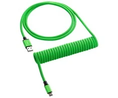 Klaviatūra CableMod Classic Coiled Cable susuktas klaviatūros laidas USB-C į USB Type A, Viper Žalias – 150cm