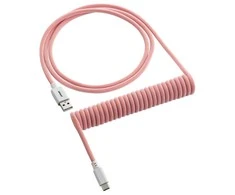 Klaviatūra CableMod Classic Coiled Cable susuktas klaviatūros laidas USB-C į USB Type A, Orangesicle – 150cm