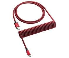 Klaviatūra CableMod Classic Coiled Cable susuktas klaviatūros laidas USB-C į USB Type A, Republic Raudona – 150cm