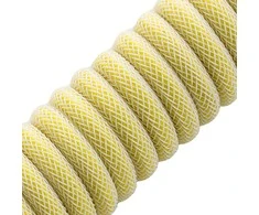 Klaviatūra CableMod Classic Coiled Cable susuktas klaviatūros laidas USB-C į USB Type A, Lemon Ice – 150cm