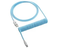 Klaviatūra CableMod Classic Coiled Cable susuktas klaviatūros laidas USB-C į USB Type A, Blueberry Cheesecake – 150c
