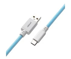 Klaviatūra CableMod Classic Coiled Cable susuktas klaviatūros laidas USB-C į USB Type A, Blueberry Cheesecake – 150c