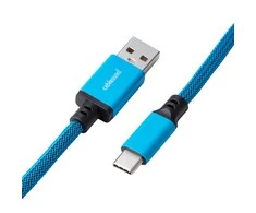 Klaviatūra CableMod Classic Coiled Cable susuktas klaviatūros laidas USB-C į USB Type A, Specturm Mėlyna – 150cm