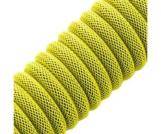 Klaviatūra CableMod Classic Coiled Cable susuktas klaviatūros laidas USB-C į USB Type A, Dominator Geltona – 150cm