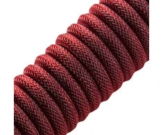 Klaviatūra CableMod Classic Coiled Cable susuktas klaviatūros laidas USB-C į USB Type A, Republic Raudona – 150cm