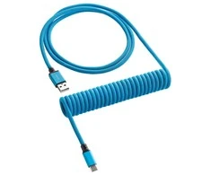 Klaviatūra CableMod Classic Coiled Cable susuktas klaviatūros laidas USB-C į USB Type A, Specturm Mėlyna – 150cm