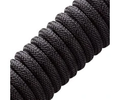 Klaviatūra CableMod Classic Coiled Cable susuktas klaviatūros laidas USB-C į USB Type A, Midnight Juodas – 150cm