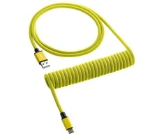 Klaviatūra CableMod Classic Coiled Cable susuktas klaviatūros laidas USB-C į USB Type A, Dominator Geltona – 150cm