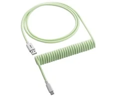 Klaviatūra CableMod Classic Coiled Cable susuktas klaviatūros laidas USB-C į USB Type A, Lime Sorbet – 150cm