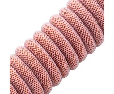 Klaviatūra CableMod PRO Coiled Cable susuktas klaviatūros laidas USB-C į USB Type A, Orangesicle – 150cm