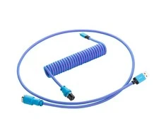 Klaviatūra CableMod PRO Coiled Cable susuktas klaviatūros laidas USB-C į USB Type A, Galaxy Mėlyna – 150cm