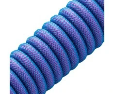 Klaviatūra CableMod PRO Coiled Cable susuktas klaviatūros laidas USB-C į USB Type A, Galaxy Mėlyna – 150cm