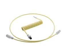 Klaviatūra CableMod PRO Coiled Cable susuktas klaviatūros laidas USB-C į USB Type A, Lemon Ice – 150cm