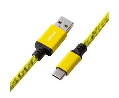 Klaviatūra CableMod PRO Coiled Cable susuktas klaviatūros laidas USB-C į USB Type A, Dominator Geltona – 150cm