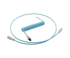 Klaviatūra CableMod PRO Coiled Cable susuktas klaviatūros laidas USB-C į USB Type A, Blueberry Cheesecake - 150cm