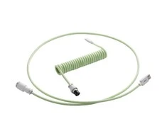 Klaviatūra CableMod PRO Coiled Cable susuktas klaviatūros laidas USB-C į USB Type A, Lime Sorbet – 150cm