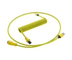 Klaviatūra CableMod PRO Coiled Cable susuktas klaviatūros laidas USB-C į USB Type A, Dominator Geltona – 150cm