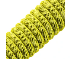 Klaviatūra CableMod PRO Coiled Cable susuktas klaviatūros laidas USB-C į USB Type A, Dominator Geltona – 150cm