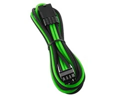 CableMod PRO ModMesh 8-Pin PCIe Extension – 45cm, juodos spalvos/hellžalios spalvos