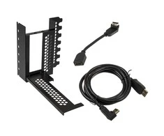 „CableMod“ vertikalus vaizdo plokštės laikiklis su PCIe x16 jungtimi, 1x DisplayPort, 1x HDMI – juodos spalvos