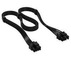 Corsair Microsystems Corsair Cable, Type 4, PCIe Power Connector, 8-pin (6+2), 650mm, individually sleeved – juodas