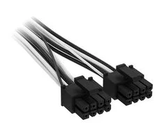 Corsair Premium Sleeved 2x 8-Pin to 12V 2×6 Cable, for Type-4 Power Supply – Juodas/Baltas