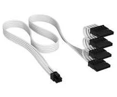 Corsair Premium Sleeved 4x SATA Power Cables, for Type-5 Power Supply – Baltas