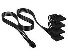 Corsair Premium Sleeved 4x SATA Power Cables, for Type-5 Power Supply – Juodas