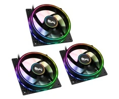 Cryorig Crona S PWM korpuso ventiliatorius, ARGB, 3er Pack – 120mm, juodos spalvos