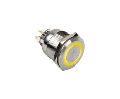 DimasTech Vandalism switch/button 25mm, Silverline Ring – RGB