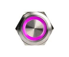 DimasTech Vandalism switch/button 25mm, Silverline Ring – RGB