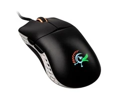 Ducky Feather Black &amp; White pelė žaidimams su Omron Switch