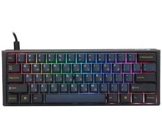 Ducky One 3 Pro Mini Nazca Line žaidimų mechaninė klaviatūra, 8.000 Hz, Hot Swap, RGB – Cherry MX2A Speed Sidabrinis, ANSI US išdėstymas