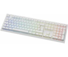 Ducky One X Wireless Gaming-klaviatūra, induktiv, Hot Swap, RGB - Ducky Inductive Switch, ISO (DE), baltas