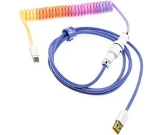 Klaviatūra Ducky Premicord Afterglow Coiled Cable susuktas klaviatūros laidas, USB-C į USB-A – 1,8m