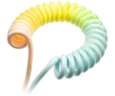 Klaviatūra Ducky Premicord Cotton Candy Coiled Cable susuktas klaviatūros laidas, USB-C į USB-A – 1,8m