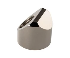 Ek Water Blocks Ek Vanduo Blocks EK Vanduo Blocks EK-Quantum Torque Adapteris 45 Degree G1/4 Inch Female to G1/4 Inch Female – Nickel